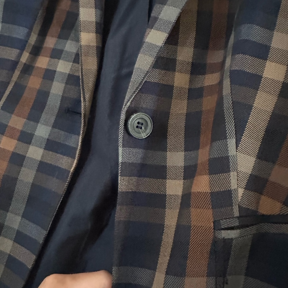 The Limited Navy and Brown Plaid Blazer - Picture 6 of 8